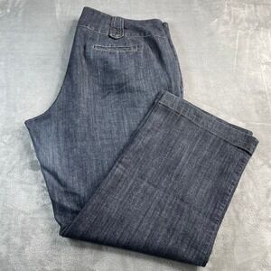 Ashley Stewart Dark Wash Wide Leg Denim Jeans Women's Size 20 Zip Pockets